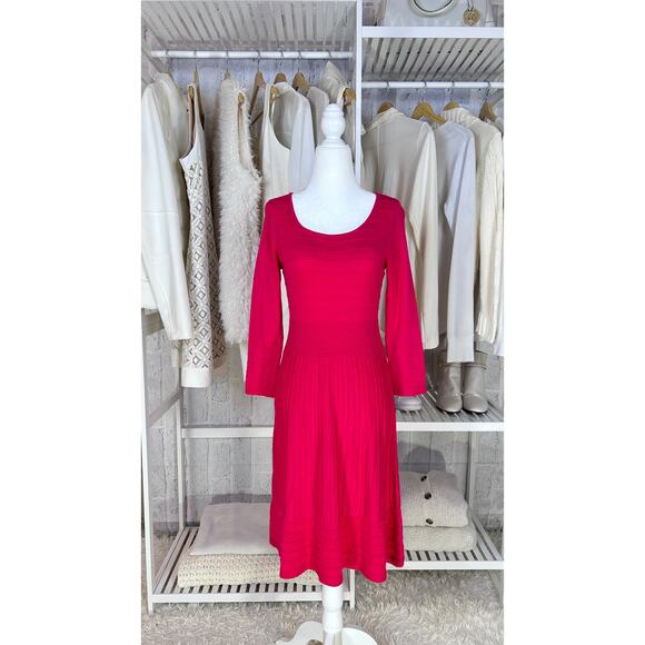 INC International Concepts Dresses & Skirts - International Concepts Women's Size S Bright Pink 3/4 Sleeve Sweater Dress #0033